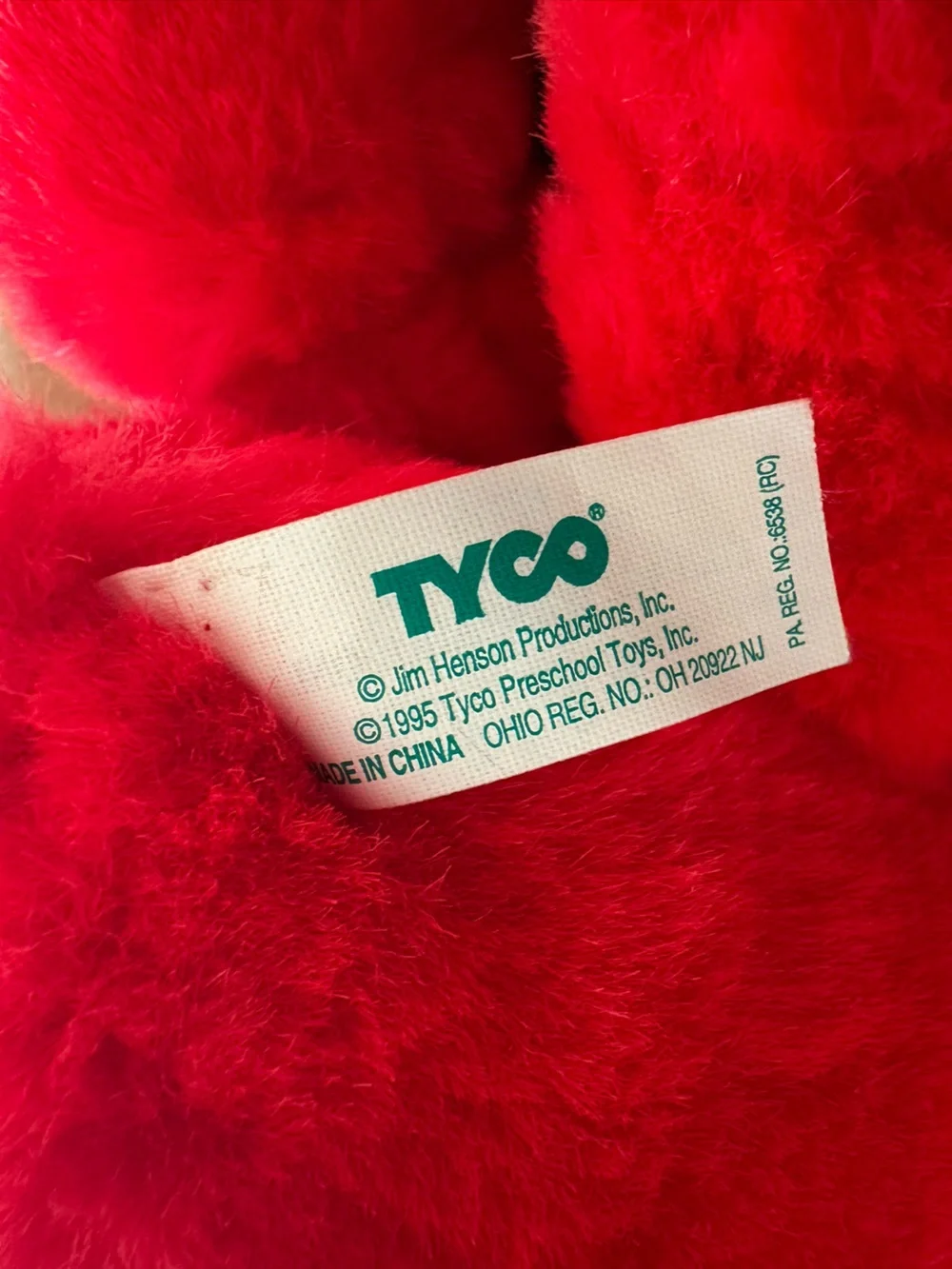 Vintage Original Tyco Tickle Me Elmo stuffed plush toy.  Still laughs & talks